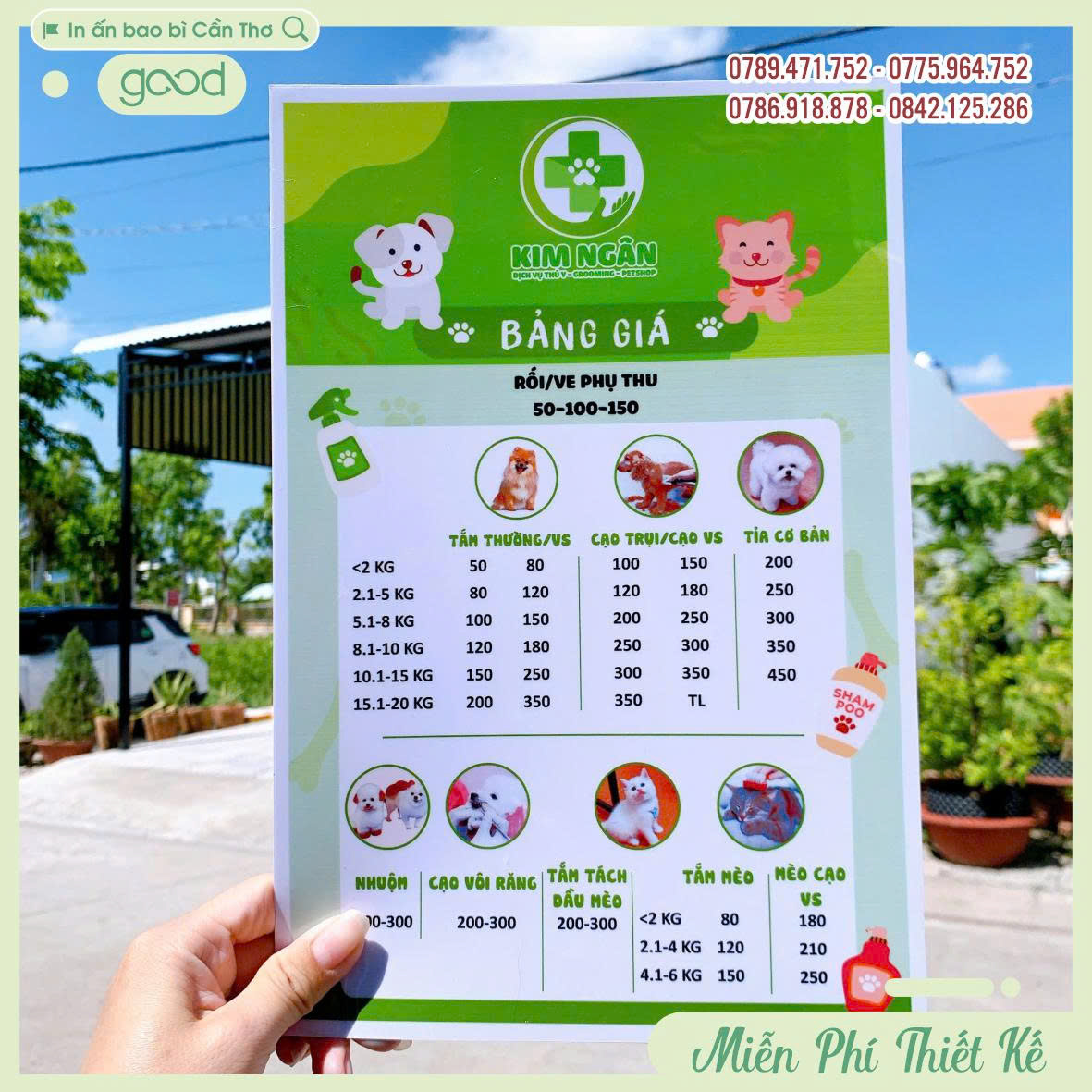 IN MENU THÚ CƯNG